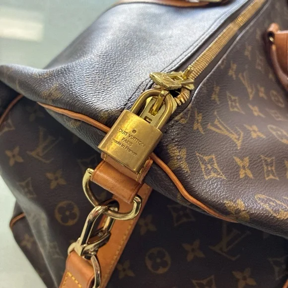 Rare Louis Vuitton Monogram Keepall Bandouliere 60 Boston bag M41422 PVC Brown - Picture 5 of 16